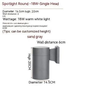 Waterproof Up And Down Spotlight (Option: Warm Light-Gray Double Head 26W)