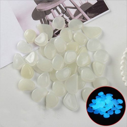 100 Luminous Stones Fluorescent Aquarium Pebbles Fish Tank Garden Luminous Stones