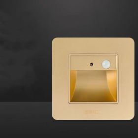 Infrared Human Body Induction Floor Lamp (Color: gold)